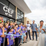Mayra Mendoza y Jorge Taiana inauguraron el nuevo edificio del CEF N° 190 de Villa Alcira con fondos 100% municipales